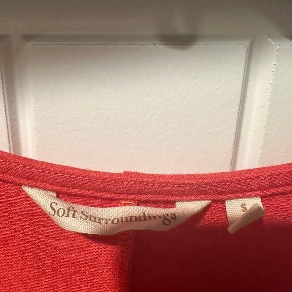 Soft Surroundings Coral Cold Shoulder Swing Dress w/Pockets Casual Size Small - Picture 4 of 9